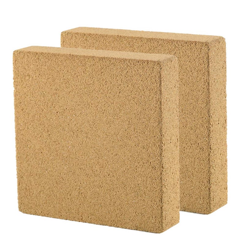 JIH Ceramic Filter Media,Block Bio-Filter Media for Marine and Freshwater Aquariums, 3.95 by 3.95 by 1-Inch, 2Pcs